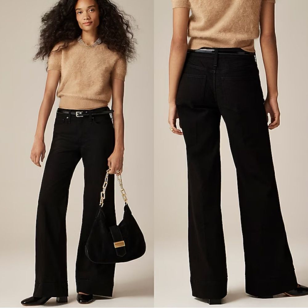 NWT J CREW Low-rise denim trouser in 1996 semi-stretch in Black Rinse 29 TALL
